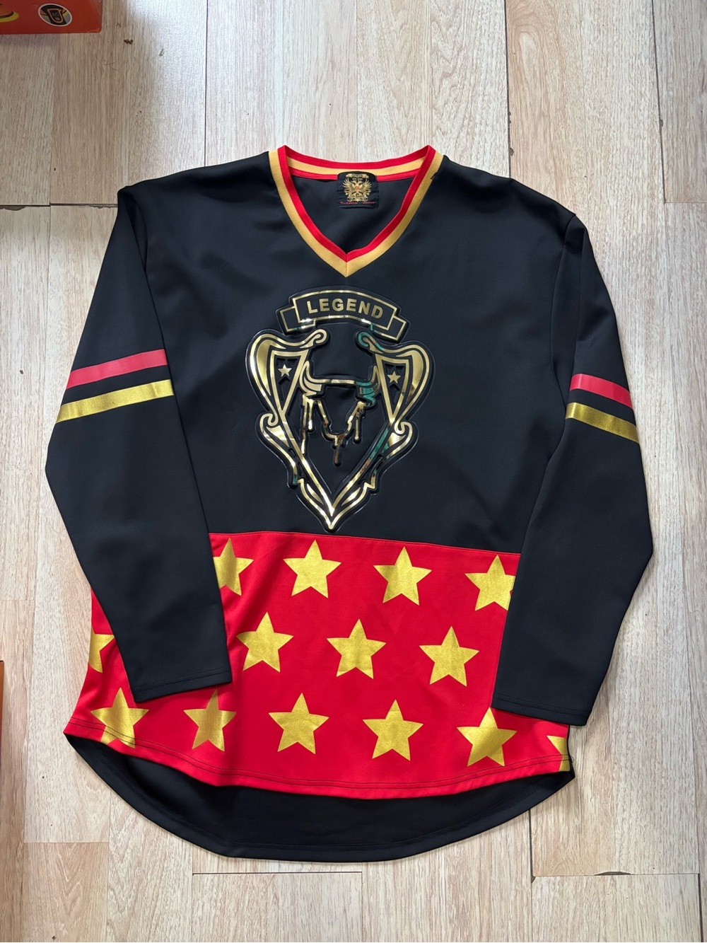 Lion Dynasty Legend Graphic Shirt XXL Oversized Black Red Gold Hip Hop Jersey